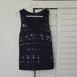 Navy Sequin Tank Top
